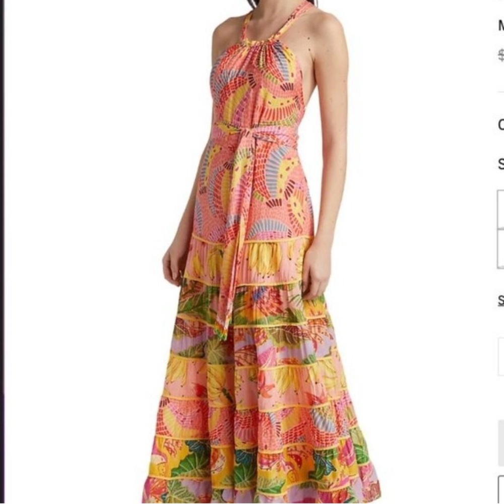 Farm Rio Women’s Mixed Prints Tiered Maxi Dress - Size Medium WORN ONCE